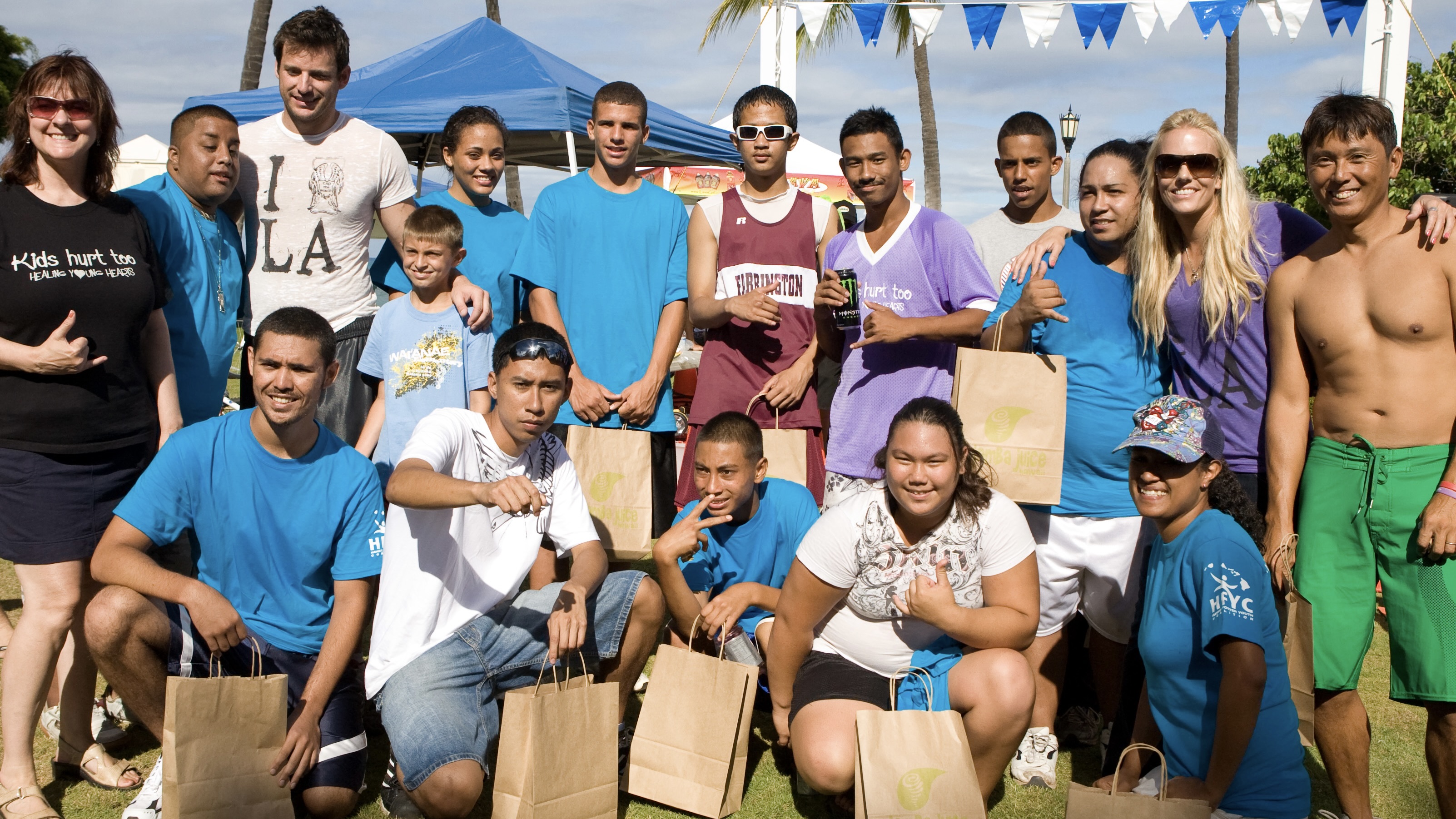 Children and supporters together at a Tags4Lives community event