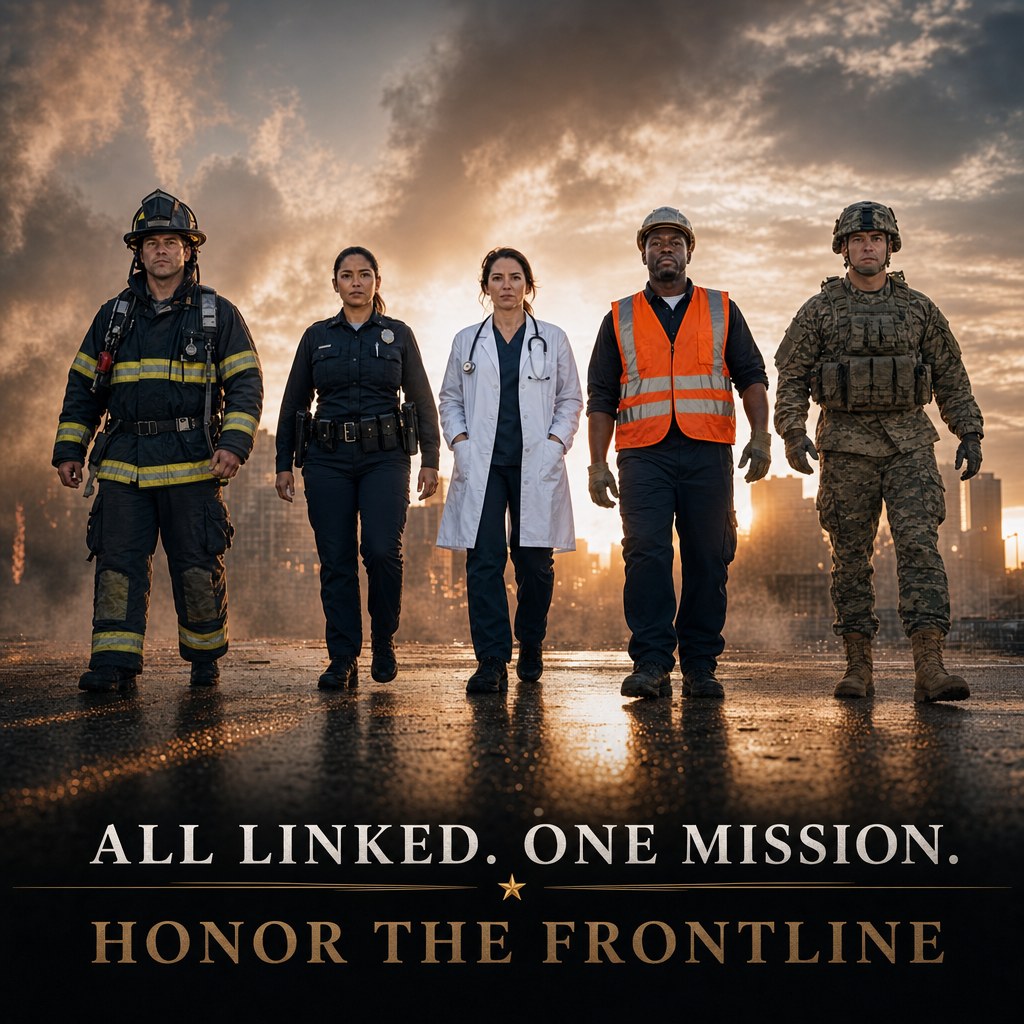 Frontline service members walking together