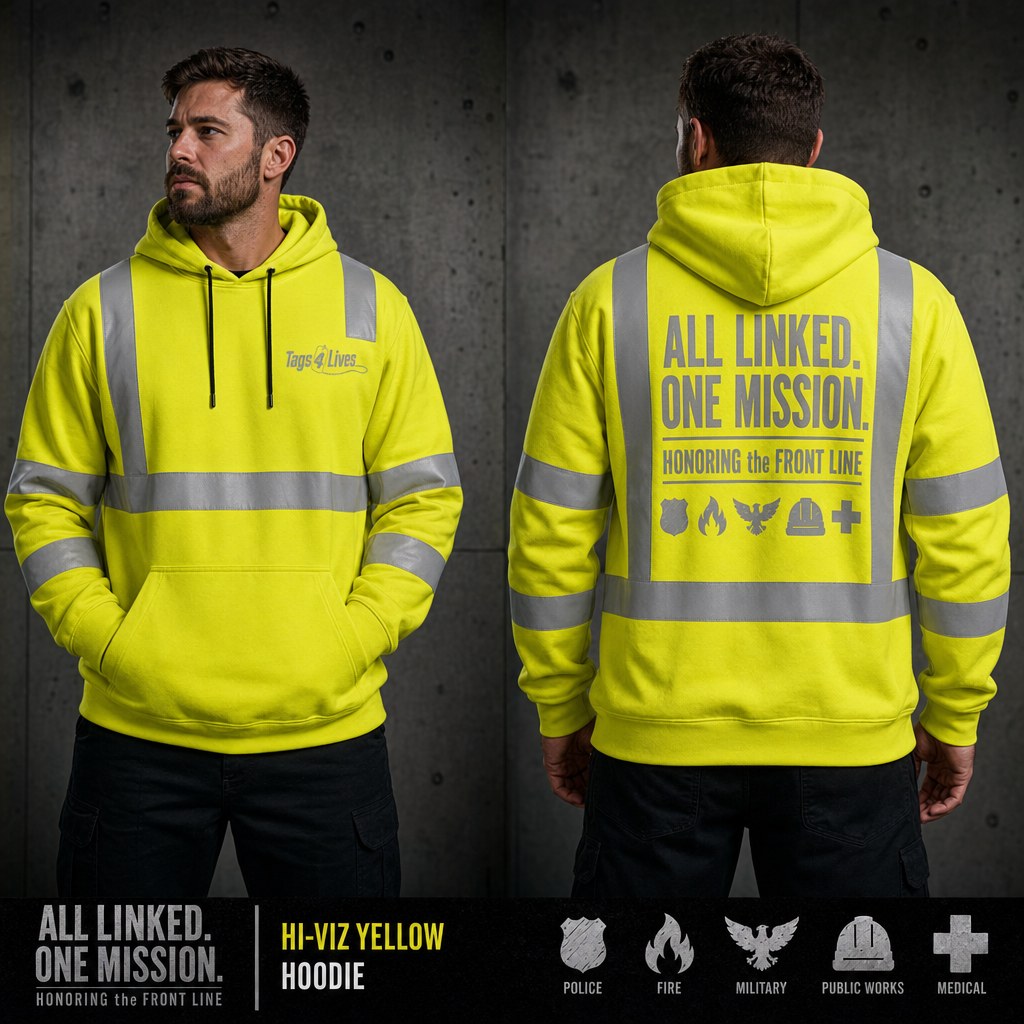 High visibility Tags4Lives hoodie