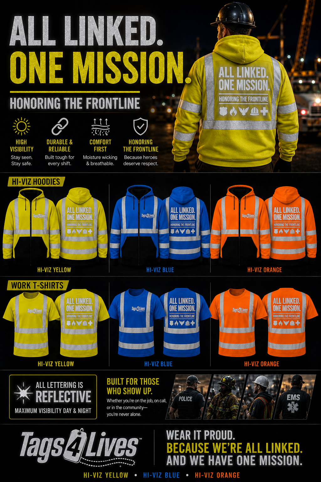Tags4Lives high visibility charity wear collection