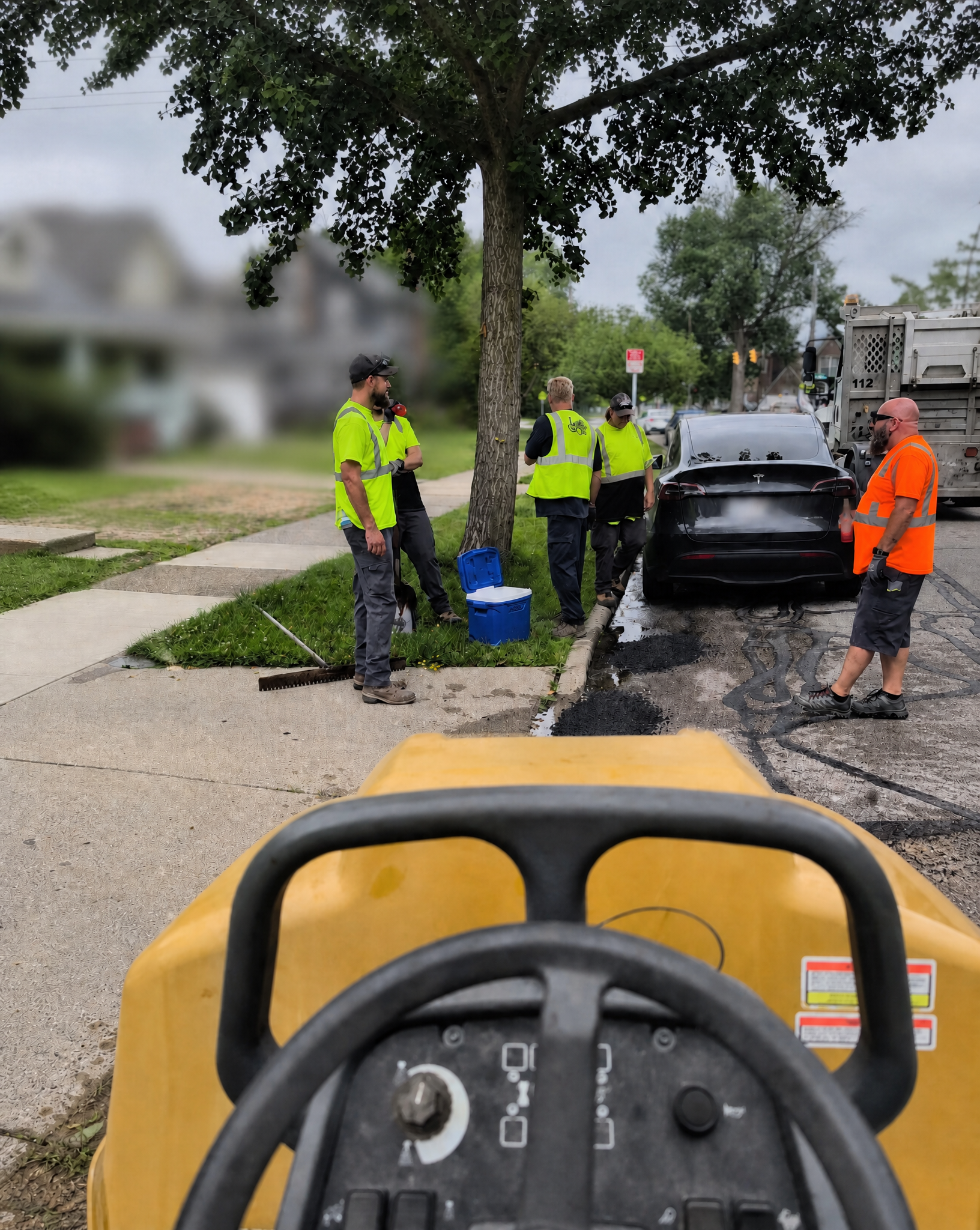 A Lakewood resident’s cooler filled with water and sports drinks for local public works crews
